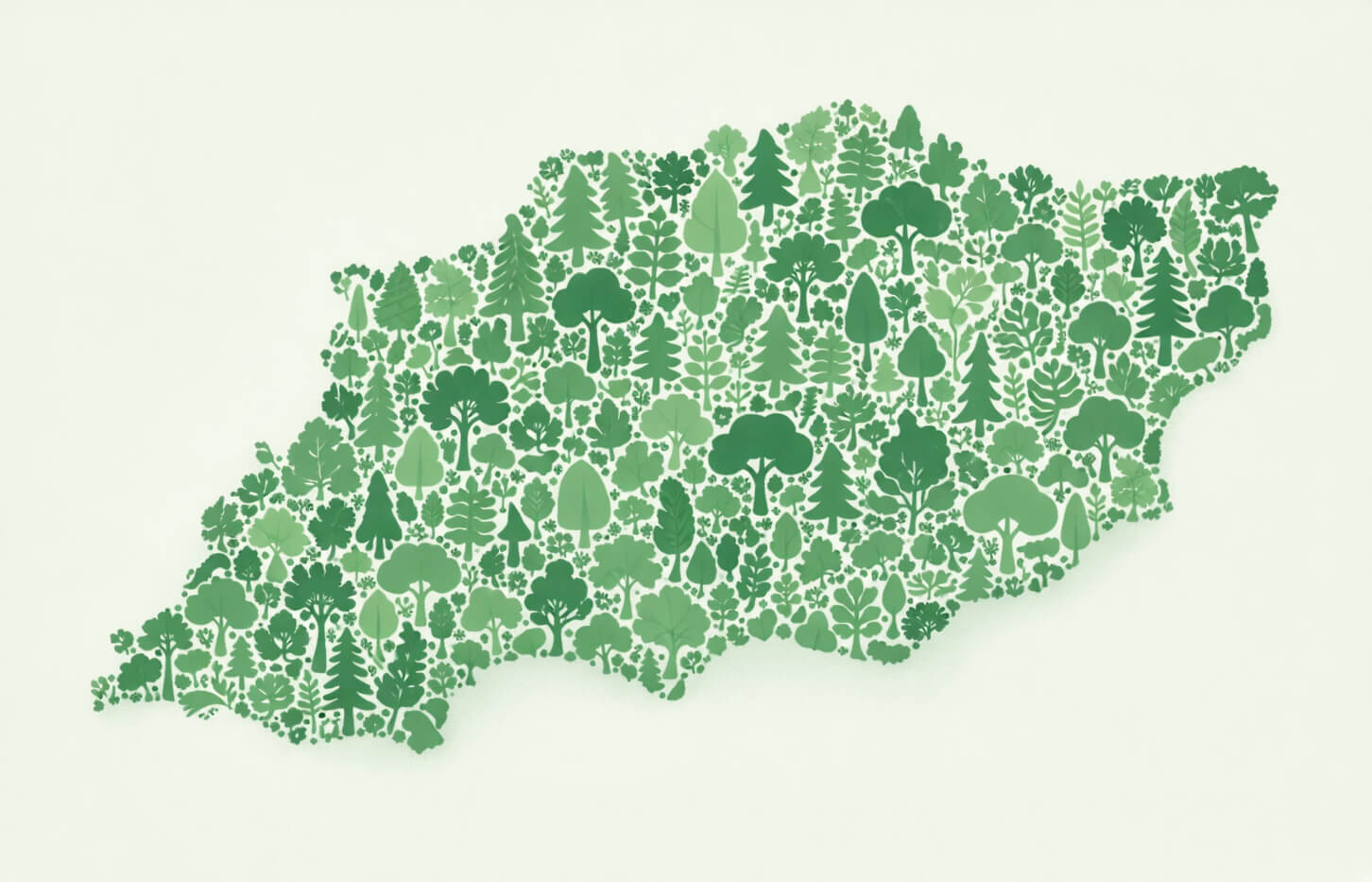 West Sussex service area map made of trees